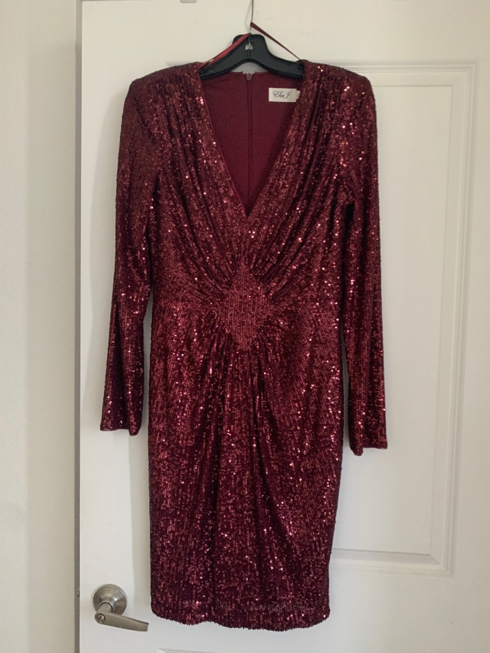 Burgundy sequin dress, medium, long sleeves